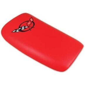C5 Corvette Center Console Pad Lid Torch Red Leather with Black Cross Flag Embroidered Emblem Fits: All 97 Through 04 Corvettes in Kuwait