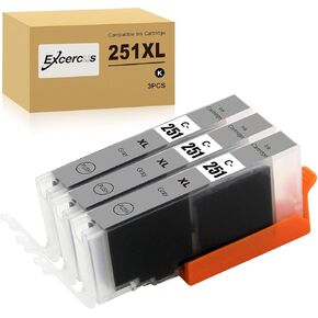 خرطوشة حبر بديلة متوافقة مع Canon CLI-251 GY Gray CLI-251GY XL خرطوشة حبر رمادية تعمل لطابعات Canon IP8720 MG6320 MG7120 MG7520 (3 عبوات) in Kuwait