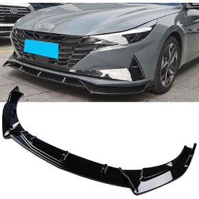 حافة مصد أمامي جديدة متوافقة مع Hyundai Elantra Limited SE SEL 2021 2022 2023 4 أبواب سيدان طقم الجسم - سبويلر أمامي رياضي أسود لامع 3 قطع in Kuwait