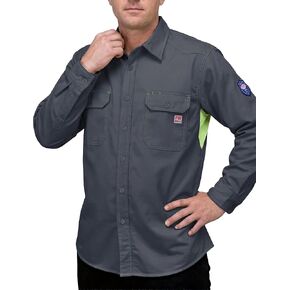 Ubon Men's FR Shirts Lightweight Welding Shirt with Vented Mesh Back, Flame Resistant Work Shirt for Summer in Kuwait