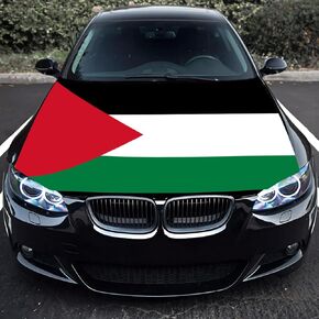 علم فلسطين غطاء غطاء محرك السيارة 3.5X5Ft غطاء محرك السيارة الفلسطيني راية الأقمشة المرنة مركبات مقاومة للرياح تزيين الأعلام in Kuwait