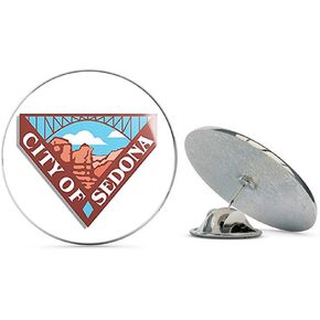 مدينة سيدونا أريزونا على شكل ختم (شعار أريزونا آز) معدني 0.75 بوصة قبعة طية صدر السترة دبوس ربط دبوس خلفي in Kuwait
