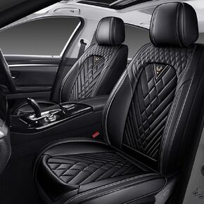 Car Seat Covers Full Set for Mitsubishi Mirage 2000-2026, Waterproof Nappa Leather Car Seat Cover, Full Coverage Car Seat Covers Sets(5 Seats/Black Gray) in Saudi Arabia