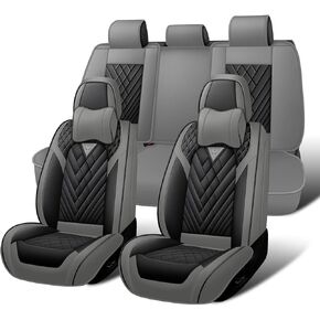 أغطية مقاعد السيارة مجموعة كاملة لسيارة فولكس فاجن بيتل 2012-2019، غطاء مقعد السيارة من جلد نابا المقاوم للماء، مجموعات أغطية مقاعد السيارة ذات التغطية الكاملة (5 مقاعد/أسود وأبيض) in Kuwait