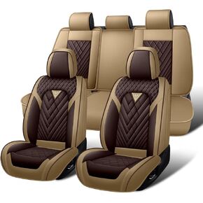 أغطية مقاعد السيارة الأمامية لسيارة كاديلاك XT6 2020-2026، غطاء مقعد السيارة من جلد نابا المقاوم للماء، مجموعة أغطية مقاعد السيارة ذات التغطية الكاملة (مقعدين مع مساند للرأس/أسود وأبيض) in Kuwait