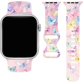 حزام ساعة الفراشات متوافق مع ساعة Apple، حزام سيليكون قابل للتعديل بديل لأحزمة Iwatch جميع السلاسل in Kuwait
