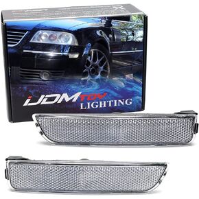 iJDMTOY Euro Clear عدسة أمامية لمصابيح التحديد الجانبية متوافقة مع Volkswagen VW 2001-2005 Passat، استبدل مصابيح العلامات الجانبية الكهرمانية OEM in Kuwait