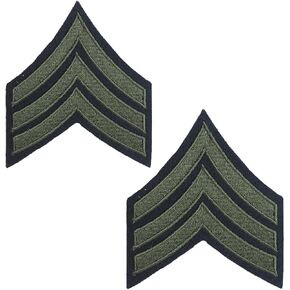 Epic Militaria Pair of Reproduction World War 2 US Army Olive Rank Patch (Sergeant) in Kuwait