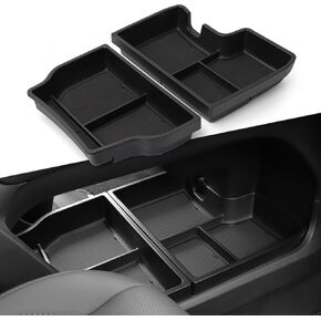 LUCKEASY 2PCS Center Console Lower Tray For To-yota Sienna 2021-2024 2025 Center Console Organizer Tray Car Storage Box Interior Accessories ABS Black in Kuwait