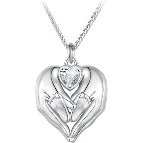 Mother Son Necklace, Mother Daughter Necklace, 925 Sterling Silver Mom Necklace Mother Pendant Necklaces for Mother's Day Birthday Christmas Thanksgiving in Saudi Arabia