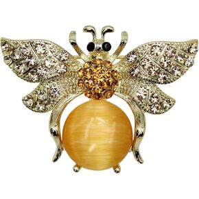 Faship Yellow Rhinestone Crystal Bumble Bee Pin Brooch in Kuwait