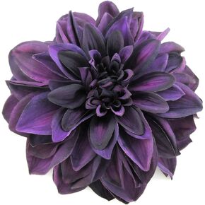 Large 7 inch Deep Purple Dinner Plate Dahlia Silk Flower Brooch Pin in Kuwait