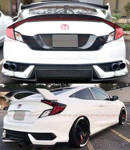 CTR Type R Style Trunk Spoiler Wing Compatible with 2016-2021 10th Gen Honda Civic 2 Door Coupe in Kuwait