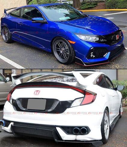 CTR Type R Style Trunk Spoiler Wing Compatible with 2016-2021 10th Gen Honda Civic 2 Door Coupe in Kuwait