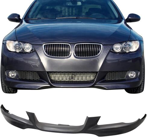 IKON MOTORSPORTS, Front Bumper Lip Compatible with 2007-2010 BMW E92 E93 3-Series Coupe Convertible, M-Tech Style Unpainted PP Front Bumper Lip Holder Protector Spoiler Splitter, 2008 2009 in Saudi Arabia