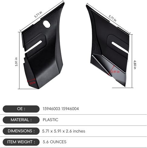 MaySpare Windshield Wiper Cowl End Panel Compatible with 2007-2013 GMC Sierra 1500 2500 3500 HD, LH & RH Side Air Inlet Grille Cover, Replaces 15946003 15946004, Black, 1 Pair in Saudi Arabia