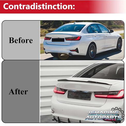 Rear Spoiler Wing Compatible with 2019 2020 2021 2022 2023 2024 2025 2026 BMW G20 G80 3 Series 330i M3 M340i Exterior Accessories M4 Style, ABS Plastic Gloss Black in Kuwait