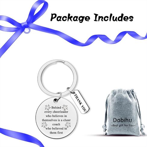 Dabihu Cheer Coach Keychain - Appreciation Jewelry for Women Men - Thank You Gift for Cheer Mom - Christmas, Retirement, Graduation, End of Season Gifts for Cheerleading Coaches in Saudi Arabia