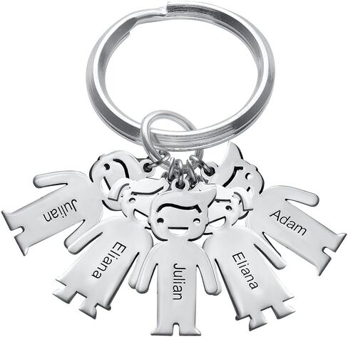 MyNameNecklace Personalized Children Charm Keychain Sterling Silver -Custom Engrave Boy/Girl Charms- Christmas Gift in Kuwait