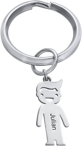 MyNameNecklace Personalized Children Charm Keychain Sterling Silver -Custom Engrave Boy/Girl Charms- Christmas Gift in Saudi Arabia