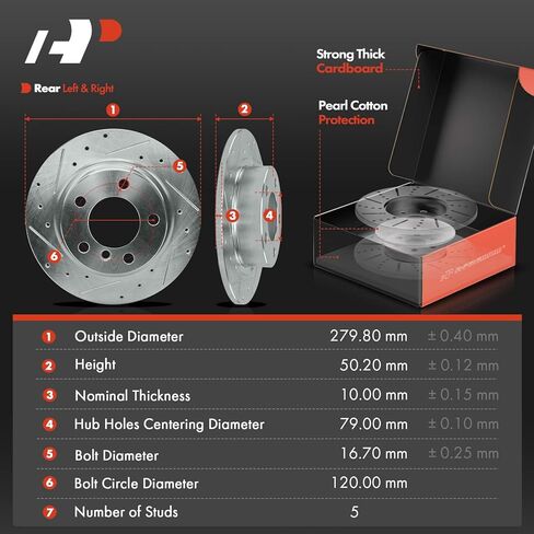 A-Premium Front and Rear Drilled and Slotted Disc Brake Rotors + Ceramic Pads Kit Compatible with Select Mini Models - Cooper Countryman 2011-2016, Cooper Paceman 2013-2016, 12-PC Set in Saudi Arabia
