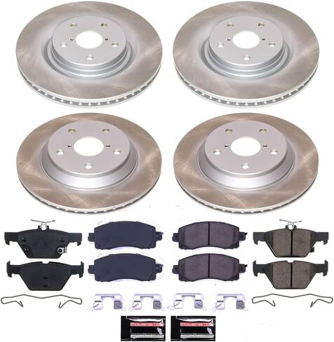 PowerStop Front and Rear Brake Kit For Subaru Forester 2019-22 - Ceramic Brake Pads + Semi Coated Rotors Replacement, SC8521 in Saudi Arabia