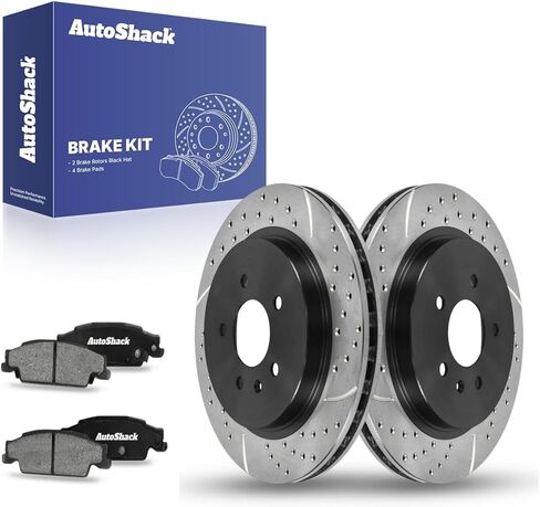 AutoShack Rear Vented Brake Rotors + Ceramic Pads 6-PC Brake Kit Replacement for 2005-2011 Cadillac STS 2003-2007 Cadillac CTS 11.73" (298 mm) in Saudi Arabia