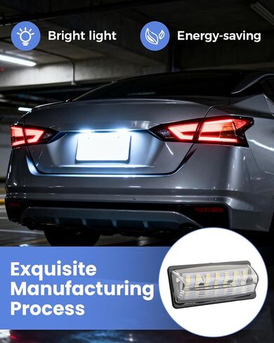 LED License Plate Light Assembly Fit for Nissan Altima Rogue Sentra Pathfinder Maxima Murano Versa Note, Bright White Replace 26510-9Y00A 26510-8991B, 2PCS in Saudi Arabia