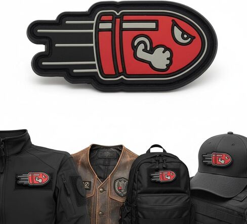 Angry Flying Bullet Tactical Patches [ -3D-PVC Rubber-3.0 X 1.5 ] for Backpacks, Range Bags, Clothes, Hats, and More… (Red) in Kuwait