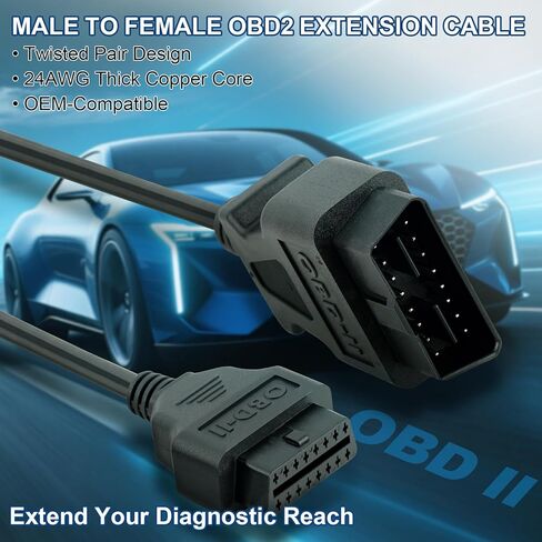 كابل تمديد obd2، icardiag 16pin ذكر إلى أنثى كابل موسع التشخيص لأداة المسح obd2 المتوافقة مع جميع مركبات obd2 in Saudi Arabia