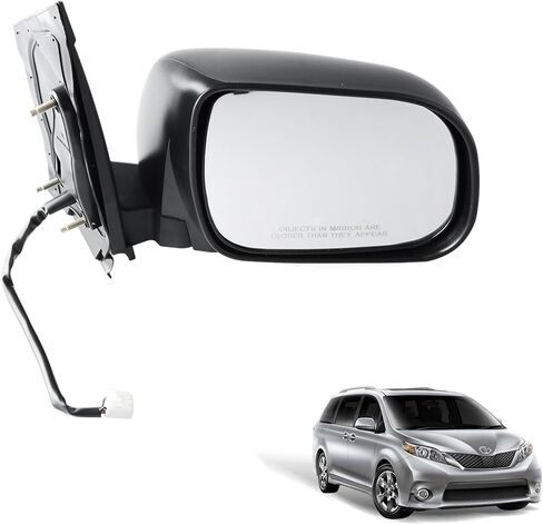 Right Passenger Side Power Heated Side View Mirror Manual Folding Compatible for Toyota Sienna 2004-2010 Replaces 87910AE020 TO1321205 in Kuwait