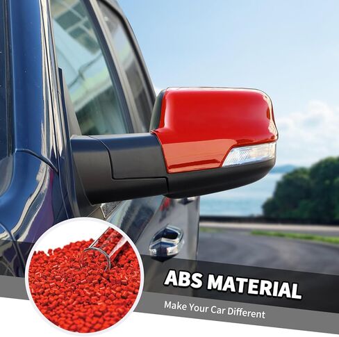 Jimen Compatible with Dodge Ram 2018-2024, Car Outside Door Mirror Caps Rearview Mirror Cover Trim (Red) in Saudi Arabia