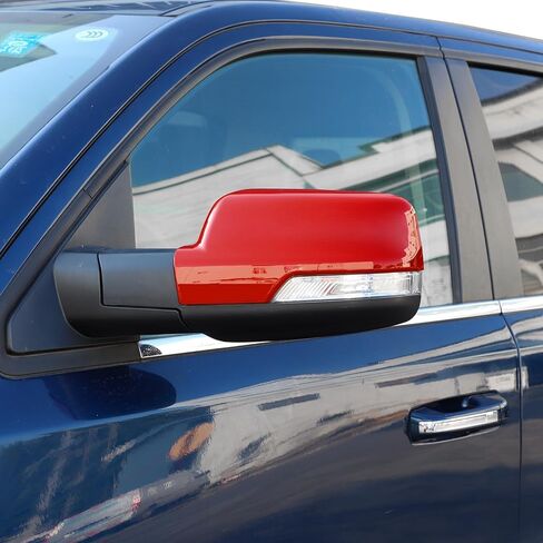 Jimen Compatible with Dodge Ram 2018-2024, Car Outside Door Mirror Caps Rearview Mirror Cover Trim (Red) in Saudi Arabia