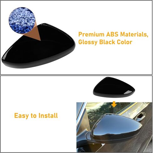 Compatible with Honda Accord Mirror Cover Replacement 2018-2022,10th Gen Accord Sedan Mirror Caps W/O Light for Left & Right Side,Replace 76251TVAA01,76201TVAA01,Glossy Black,1 Pair in Kuwait
