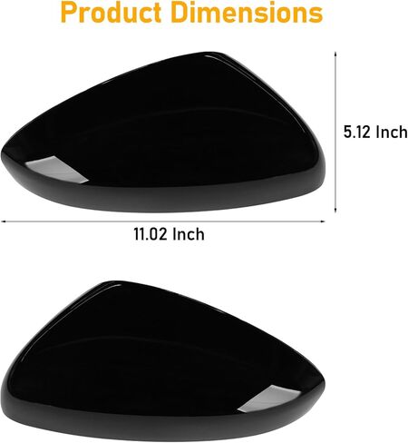 Compatible with Honda Accord Mirror Cover Replacement 2018-2022,10th Gen Accord Sedan Mirror Caps W/O Light for Left & Right Side,Replace 76251TVAA01,76201TVAA01,Glossy Black,1 Pair in Kuwait