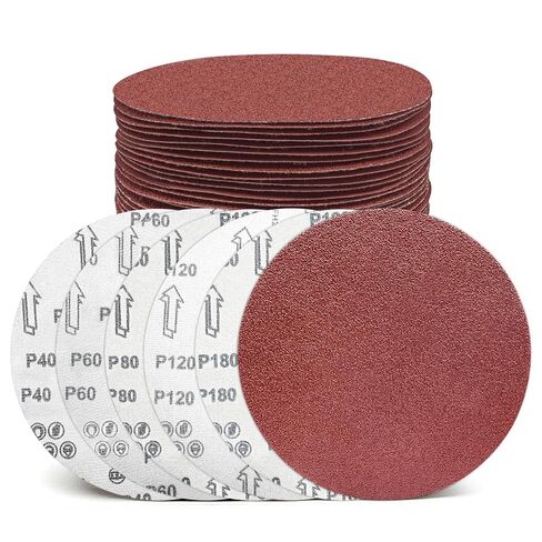 Senmai Tools 30 Pack 12-Inch Sanding Discs, 303mm Round NO-Hole Hook and Loop Sandpaper for Floor Orbital Sander 6 x 40 60 80 120 180 grit Sanding Grinder Polishing Accessories in Saudi Arabia