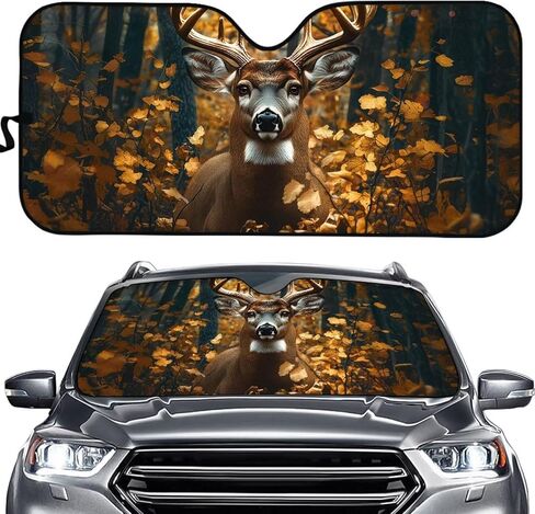 doginthehole 1-Piece Windshield Sun Shade Hunting Camo Foldable Car Front Window Sunshade for Cars SUV Truck Heat Blocker Visor Protector Blocks Max UV Rays and Keeps Your Vehicle Cool in Saudi Arabia