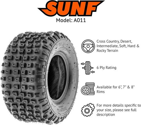 SunF 25x12-9 25x12x9 Loose Terrain Hardpack ATV UTV Tire 6 PR Tubeless - A011 in Kuwait