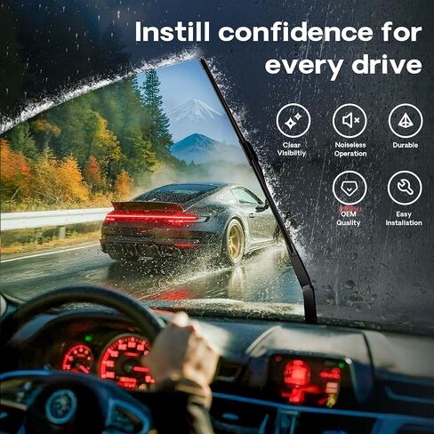 BERG REGEN استبدال شفرات ممسحة الزجاج الأمامي مقاس 16 بوصة + 16 بوصة لسيارة Jeep Wrangler JL 2018-2023، Jeep Gladiator 2020-2022، Mercedes-Benz G63 AMG 2013-2017، Dodge Viper 1999-2002 - جودة OEM الأصلية (مجموعة من 2) in Kuwait