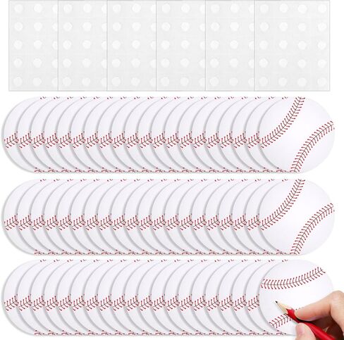 60pcs Paper Baseball Cutouts, with 120 Glue Points Baseball Sports Party Decorations Classroom Bulletin Board Birthday & Baby Shower DIY Supplies in Saudi Arabia