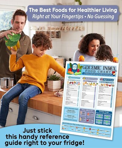Lone Star Art Glycemic Index Food Chart Magnet 8.5x11 Low Medium High GI Nutrition Guide Blood Sugar Reference Healthy Choices Diabetes Friendly Kitchen Refrigerator Educational Wellness Tracker in Saudi Arabia