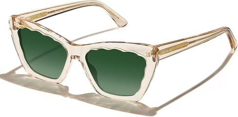 AVAWAY Polarized Sunglasses for Women Cat Eye UV Protection, Clear Trendy Square Acetate Sun Shades Ladies Sunnies in Kuwait