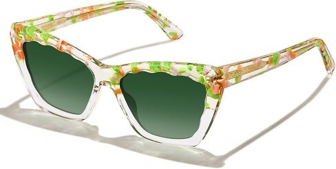 AVAWAY Polarized Sunglasses for Women Cat Eye UV Protection, Clear Trendy Square Acetate Sun Shades Ladies Sunnies in Saudi Arabia