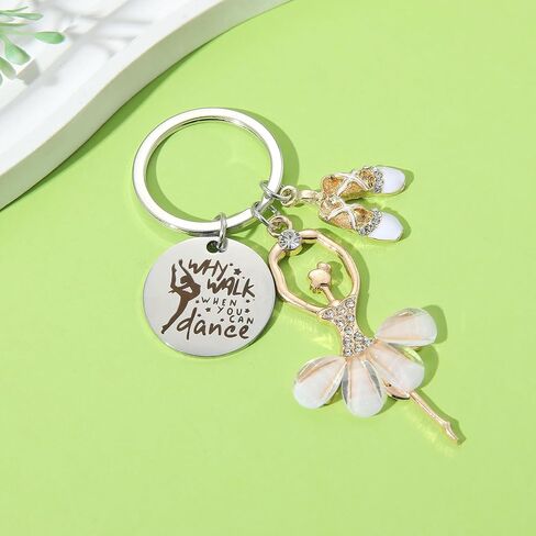 PHAETON 10PCS Ballet Dancer Keychain Decorative Circular Design with Dance Theme for Ballet Teacher Gift in Saudi Arabia