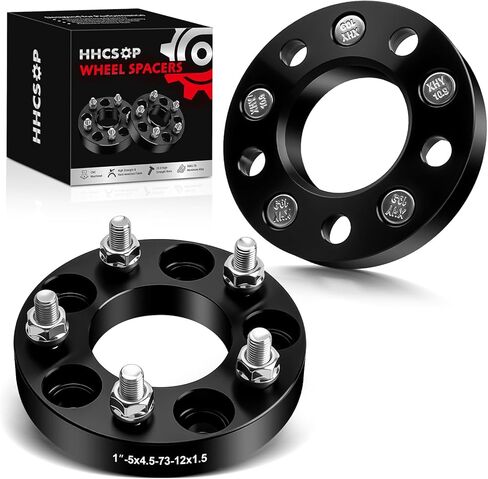 HHCSOP 5x4.5 Wheel Spacers 1 inch, 5x114.3 Forged Wheel Adapters 1" with M12x1.5 Studs, 73mm Hub Bore for Toyota Camry RAV4 Highlander Hyundai Santa Fe Honda Accord Ford Escape Dodge Grand Caravan in Saudi Arabia