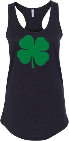 St. Patrick's Day Irish Shamrock Four Leaf Clover Racerback Tank Top (Assorted Colors) in Saudi Arabia