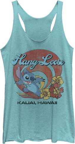 Women's Lilo & Stitch Hang Loose Kauai Hawaii Racerback Tank Top in Saudi Arabia