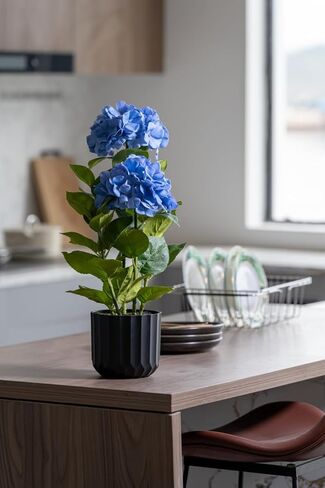 شجرة كوبية صناعية كبيرة في وعاء - نبات كوبية صناعي حقيقي الملمس للديكور الداخلي والخارجي، مثالي للمداخل والقطع المركزية (أزرق) in Kuwait