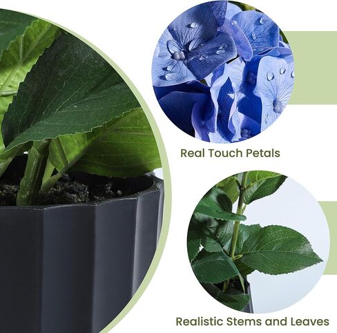 شجرة كوبية صناعية كبيرة في وعاء - نبات كوبية صناعي حقيقي الملمس للديكور الداخلي والخارجي، مثالي للمداخل والقطع المركزية (أزرق) in Kuwait