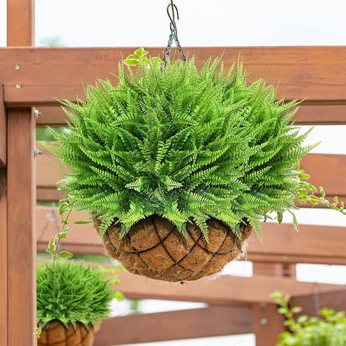 Cindeer 60 Pcs Artificial Boston Fern Plants Fake Boston Fern Stems UV Resistant Faux Plants Artificial Outdoor Plastic Bushes Bulk for Hanging Office Porch Window Home Decorations in Saudi Arabia